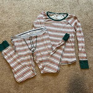 Victoria's Secret Pajama Set with Green and Red Stripes